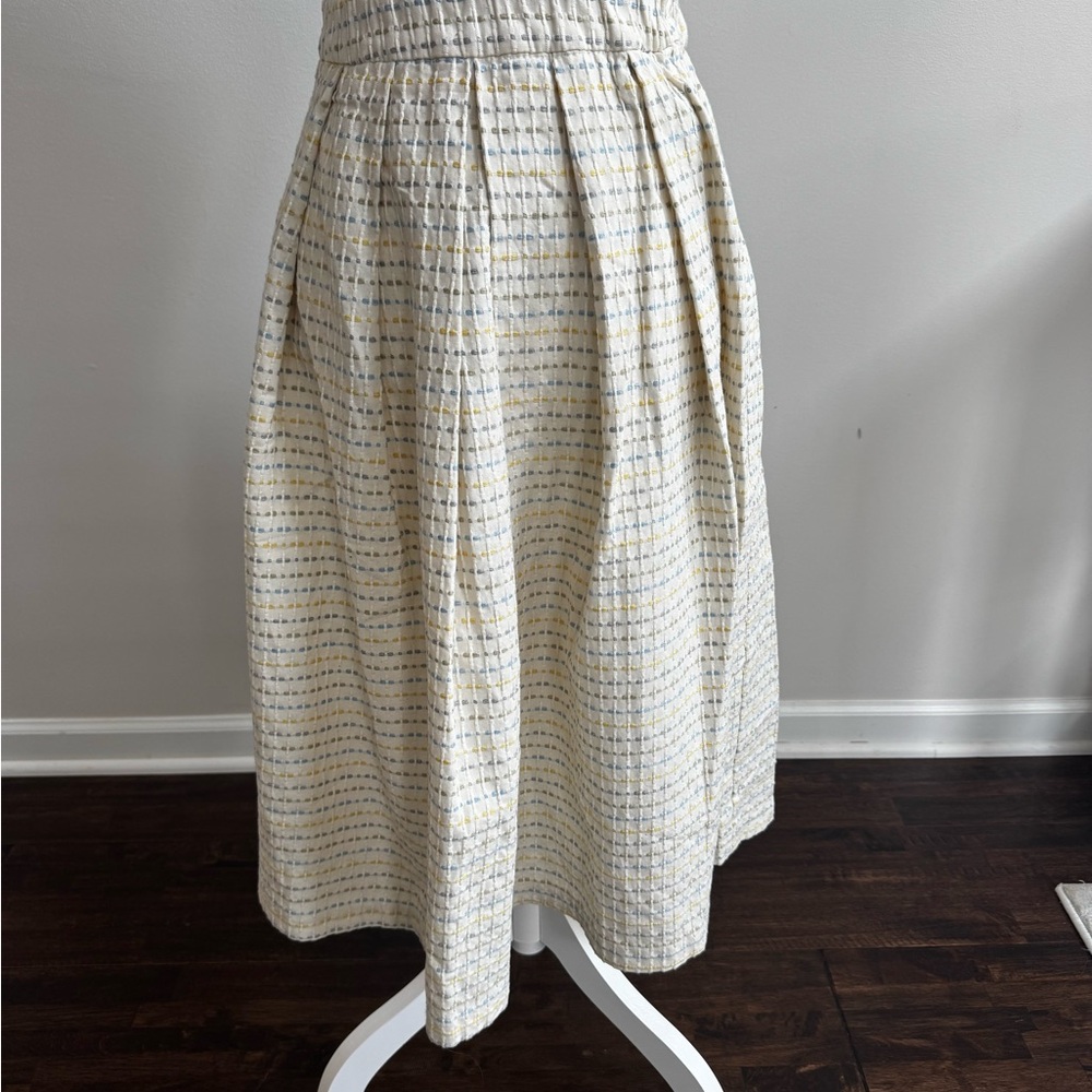Elegant Women’s Cream, Blue and Yellow Maxi Skirt